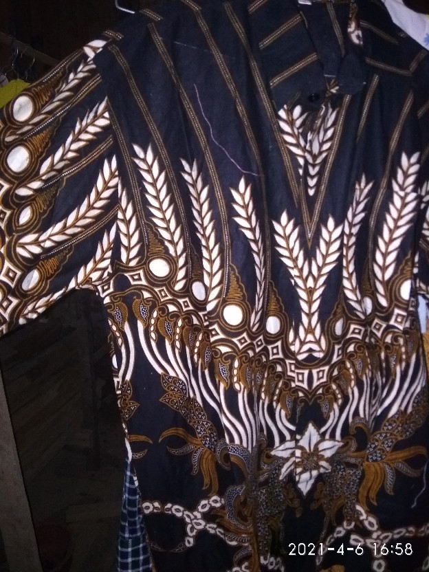 Distro Batik Hrb026 Kenongo Kemeja Tosca Pende Pekalongan Padi M L Xl Sogan Tulis Halus Kemeja Batik