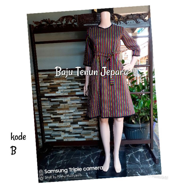 Dress lurik baju tenun jepara style jawa DTB93