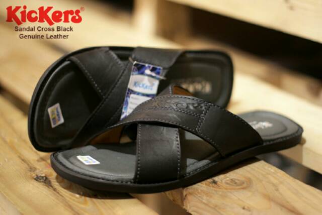 SANDAL KULIT ASLI KICKERS CROSS