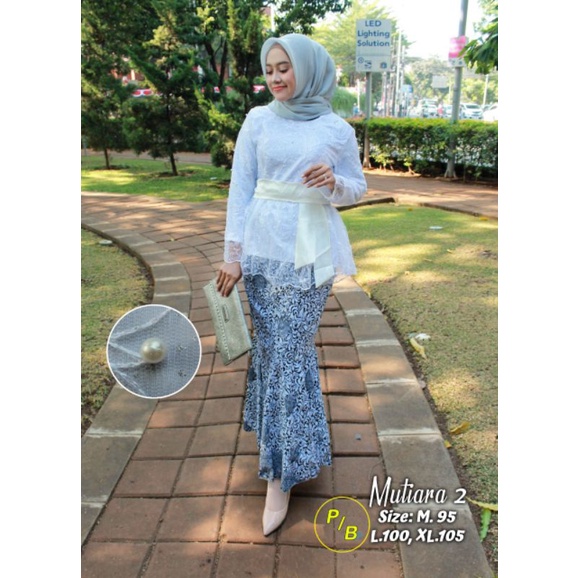 Setelan Kebaya Brukat Tulle Modern Model Mutiara