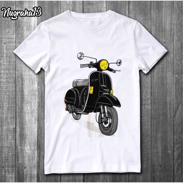 BAJU KAOS DISTRO MURAH KEREN VESPA ANAK MOTOR T SHIRT PUTIH ANAK VESPA UNIK