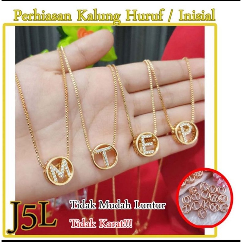 Perhiasan Kalung Emas Xuping Inisial Nama / Huruf Untuk Dewasa