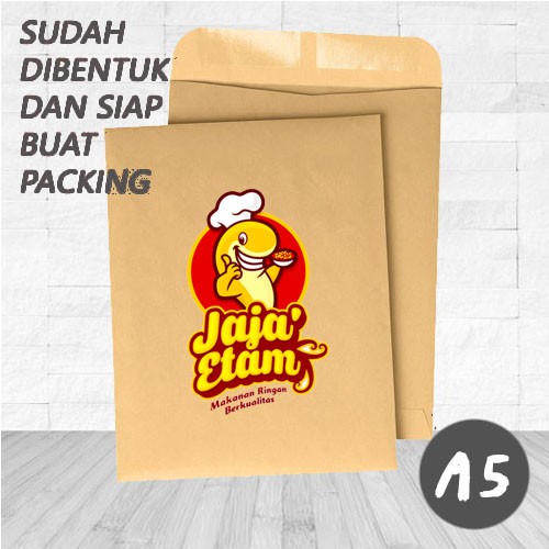 

[PAKAI LOGO] Amplop Packaging Coklat Polos Kertas Samson Craft A5 20x15cm Amplop Paking Online Shop