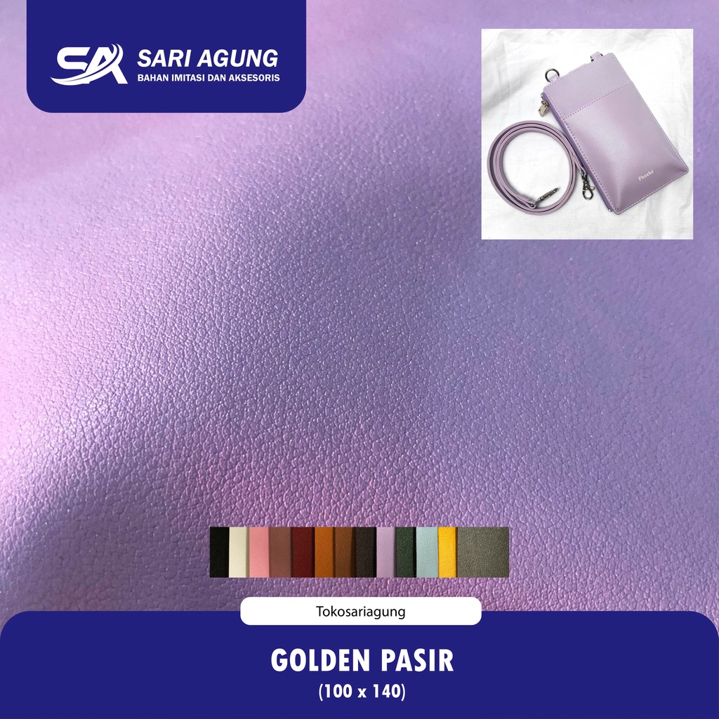 GOLDEN PASIR (METER) BAHAN KULIT SINTETIS UNTUK TAS DOMPET