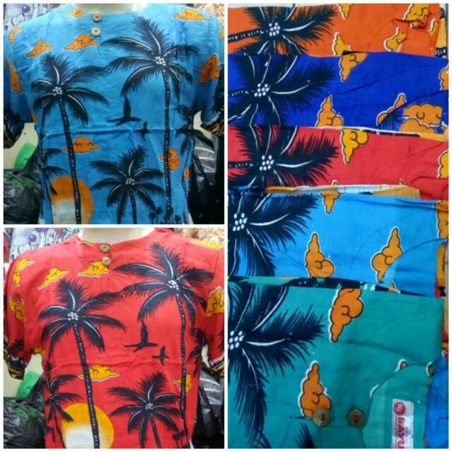 PRODUK UNGGULAN Baju Bali Unisex Corak Kelapa Pantai Hawaii