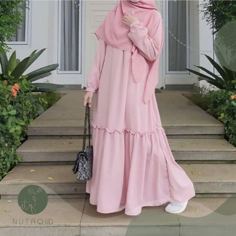 Gamis Wanita Trendy Bahan Wolfis Premium Quality / Gamis Wanita Terlaris / Gamis Wanita Terbaru 2024