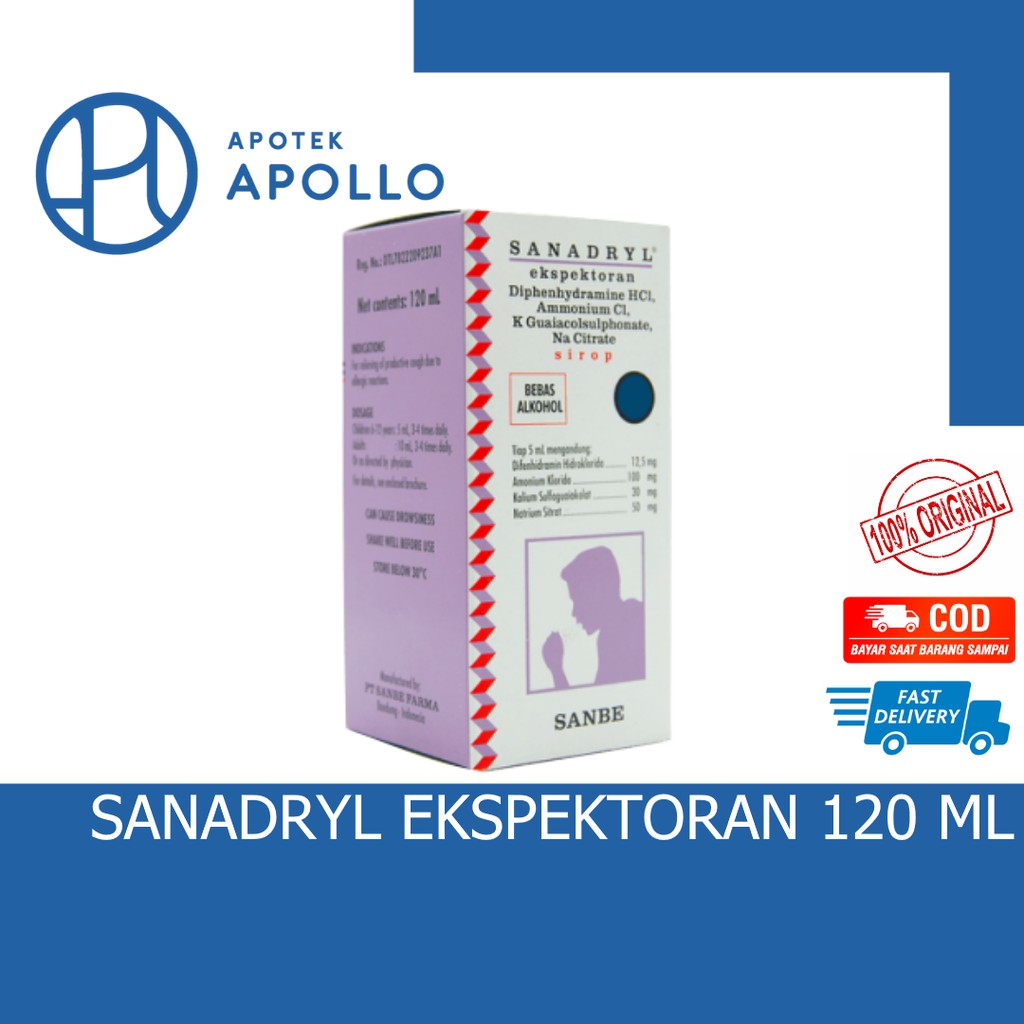 SANADRYL EXPECTORANT 120 ML EKSPEKTORAN OBAT BATUK BERDAHAK