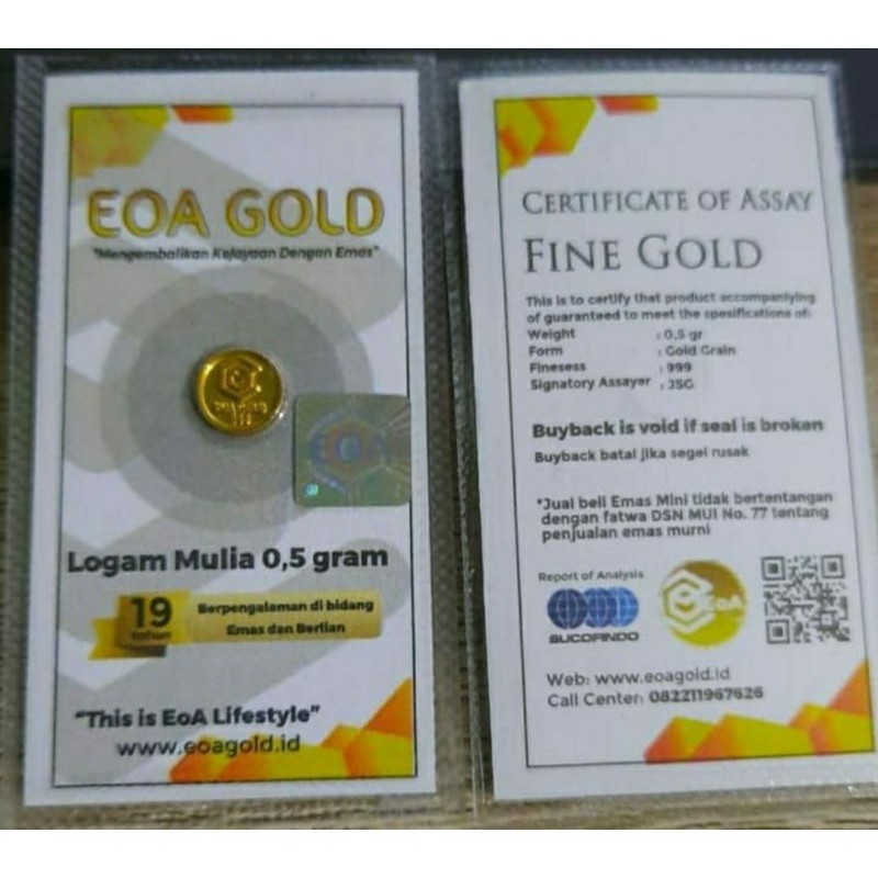 

EOA GOLD 0.5 g 24 K/ 99.99%