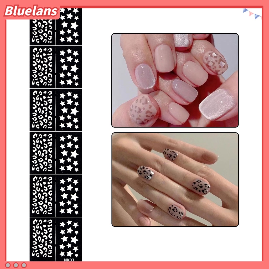 (In Stock) Kacamata Hitam Lensa Warna Warni ♡Stiker Kuku Motif Hati / Bintang Untuk Nail Art