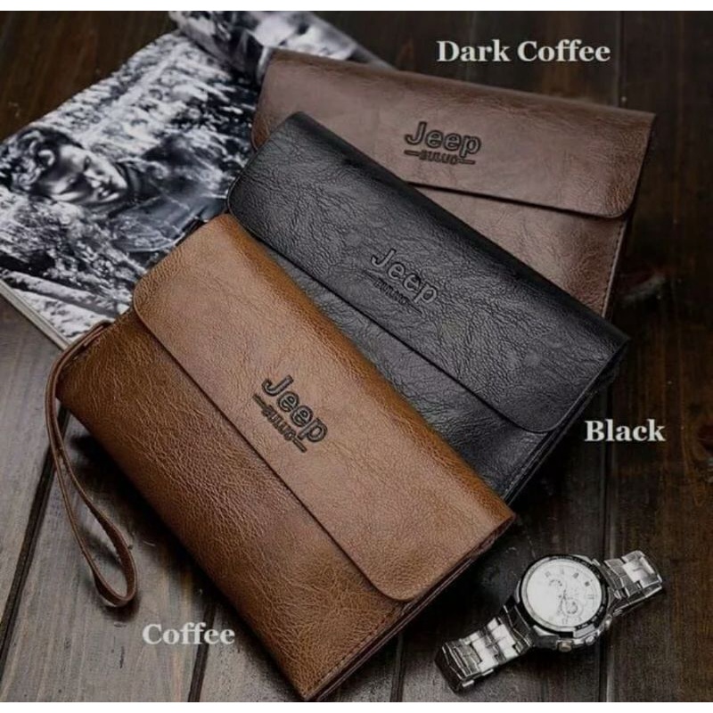 handbag tas tangan pria wanita jeep buluo bahan kulit - import