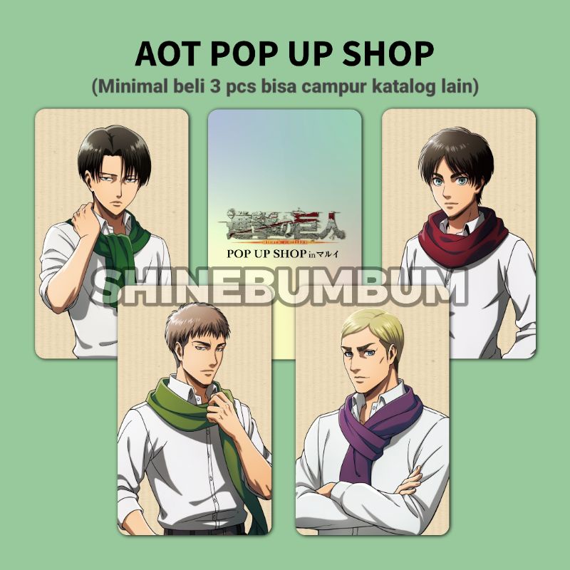 Photocard Anime Attack on Titan Pop Up Shop (2 sisi)