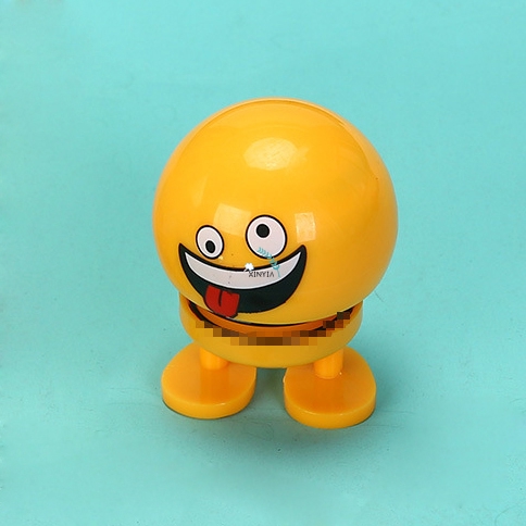 Emoji Colorful Spring Man Mainan Boneka Goyang Bentuk Emoticon Anak Car Decoration Shaking Head Toy