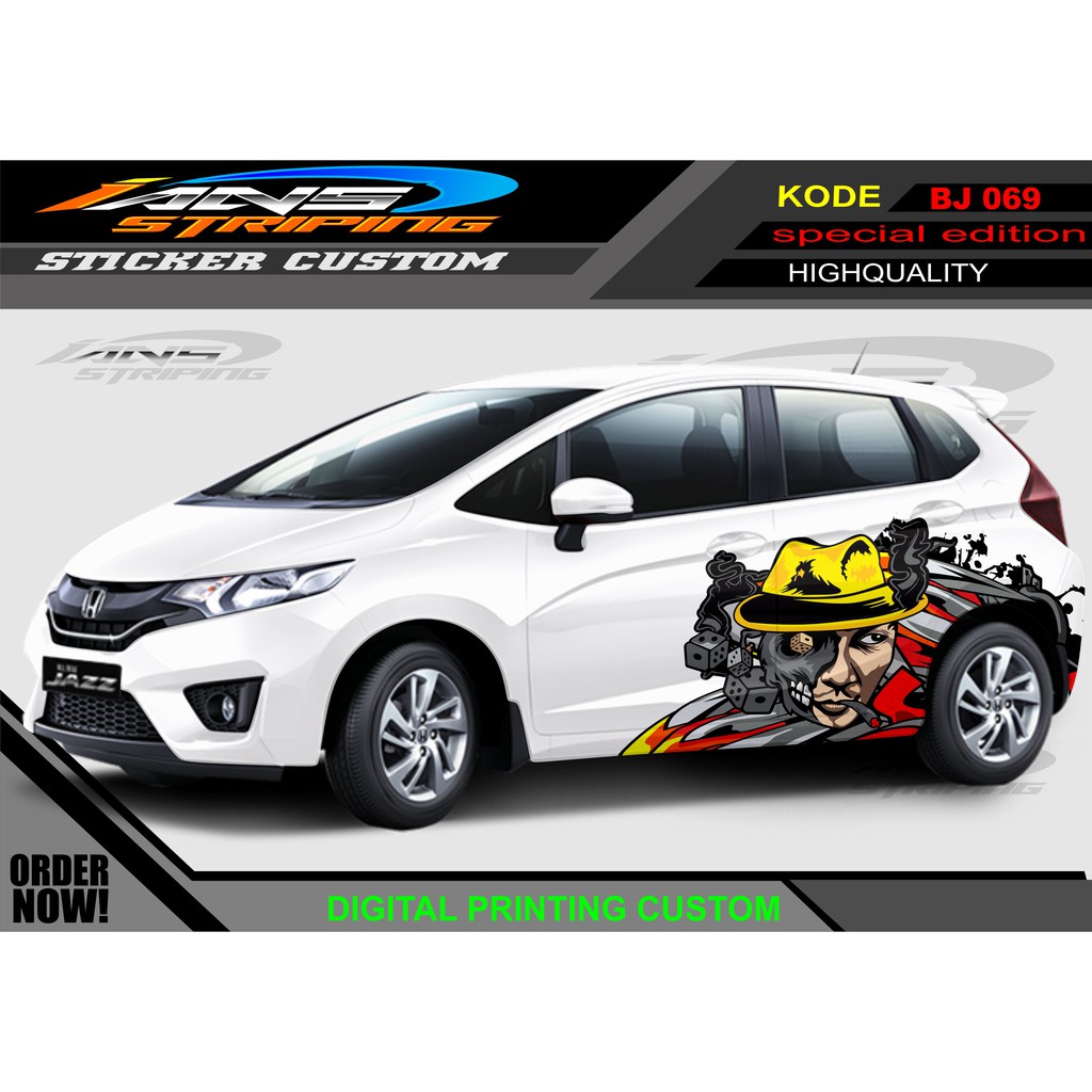 STIKER MOBIL HONDA JAZZ,BRIO,AGYA,AYLA/ VARIASI DECAL STIKER MOBIL UNIVERSAL