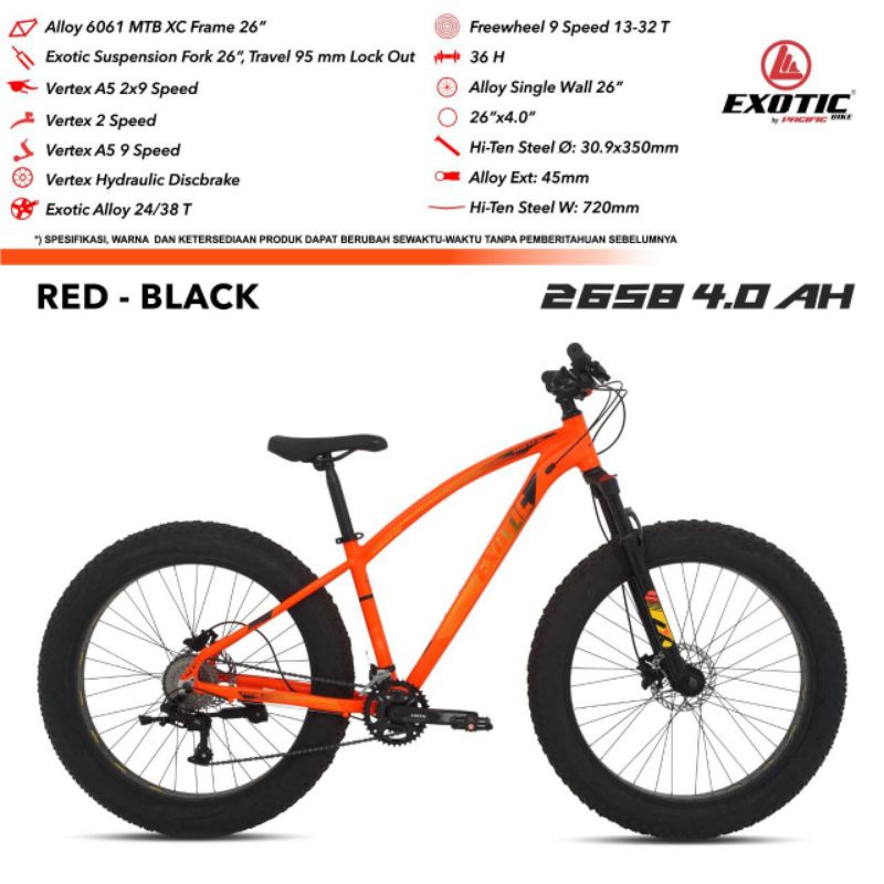 26 MTB ALLOY 2658 4.0 AH EXOTIC