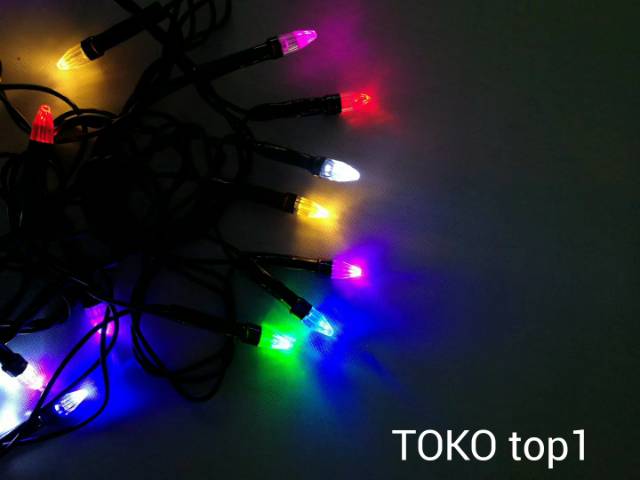 lampu tumblr/lampu natal led 10M /tumblr light/tumblr led 7warna lancip/roket/10M/ KABEL HITAM