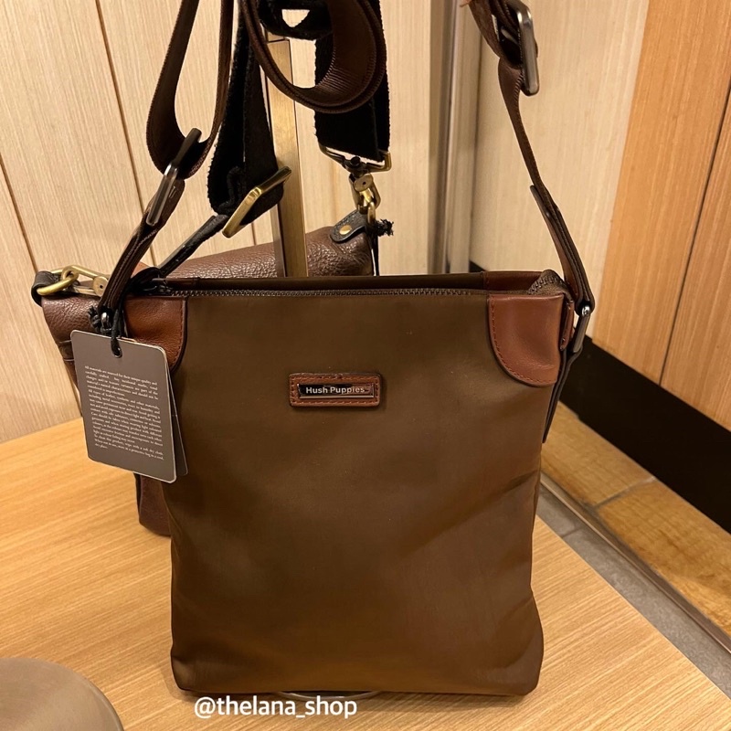 TAS SLING BAG HUSH PUPPIES PRIA ORIGINAL COUNTER MAL KOMBINASI KULIT ASLI 457