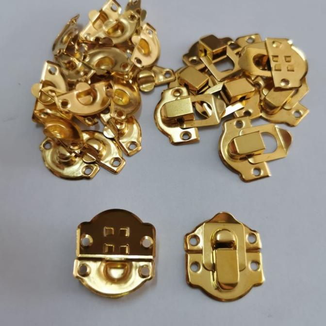 

[[COD]] kunci box kotak / pengait kotak dus 2,6cm gold / 100sets DISKON Kode 69