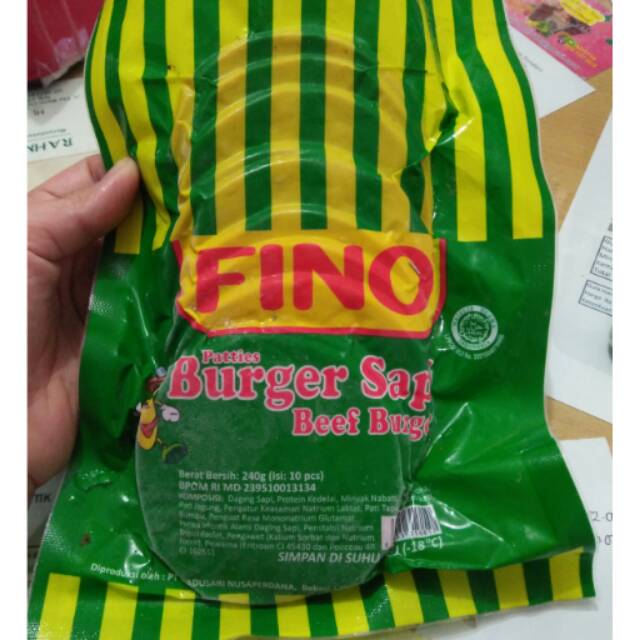 Fino Beef Burger 250gr isi 10lembar/Daging Burger