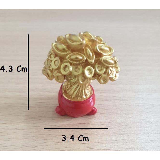 Cake Toper Figure Topper Miniatur Hiasan Kue Imlek Pohon Uang Emas Gold