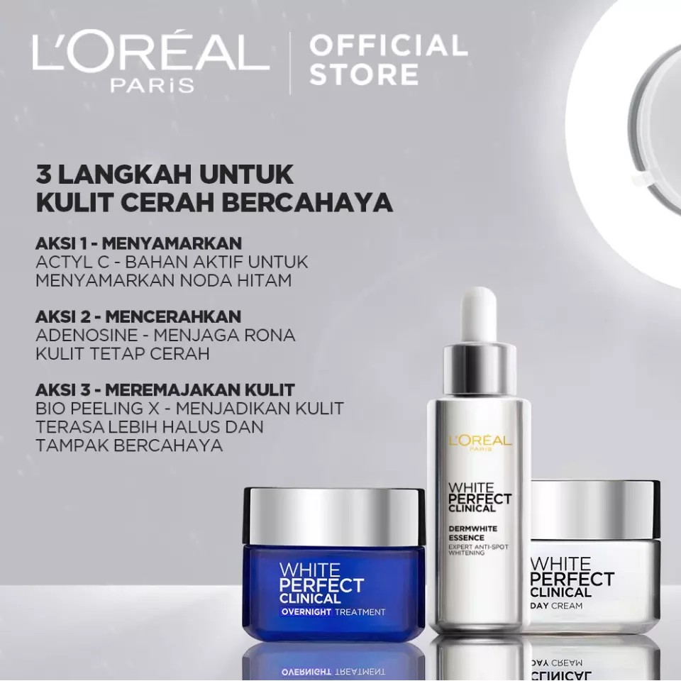 L'Oreal Paris Dermo White AURA Perfect Clinical DAY CREAM SPF 19 50ml - Krim Wajah Pagi Siang Loreal