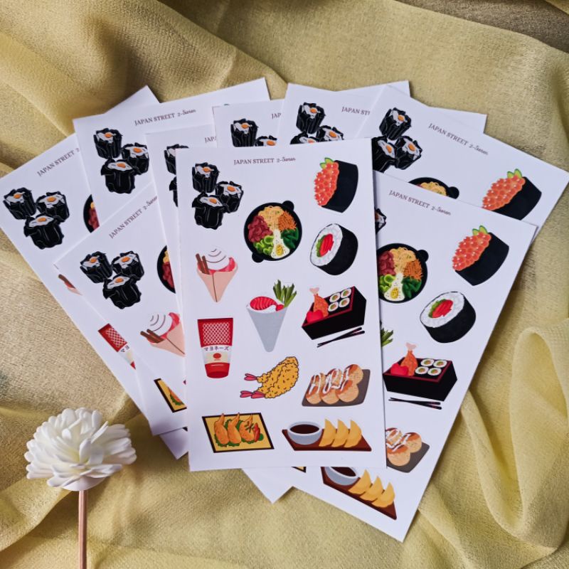 

Sticker Pack Japan Street Food Theme Aesthetic Material Doff Vinyl Susu By Sieren Stuff