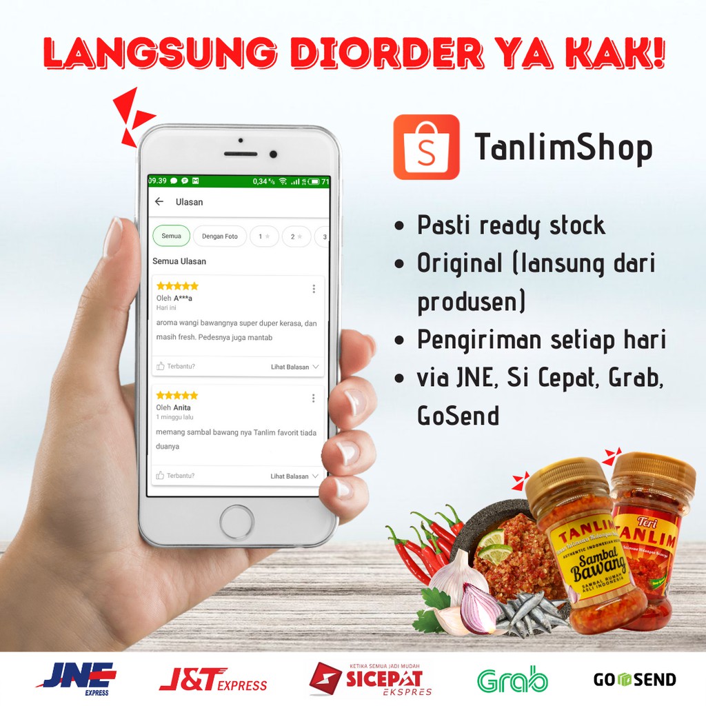 Sambal Teri Tanlim (Level Pedas bisa dipilih)