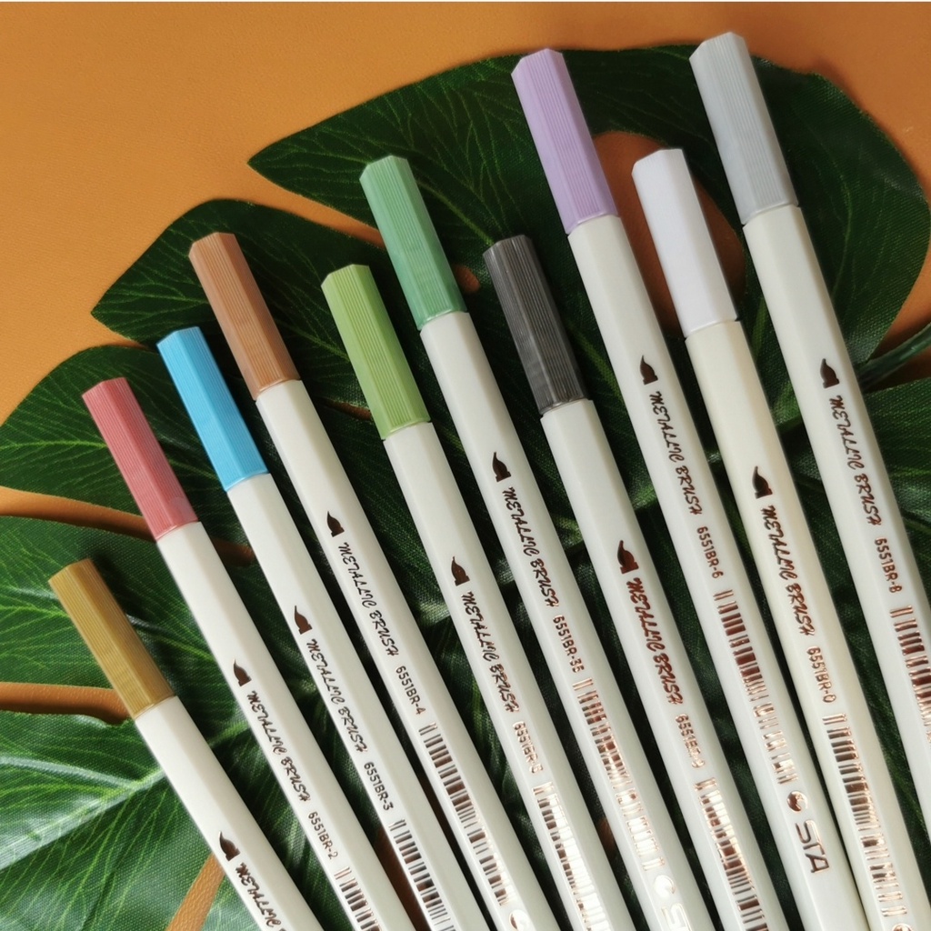 

STA Metallic Brushpen Satuan - Variasi 10 Warna - Brush Pen Metalik