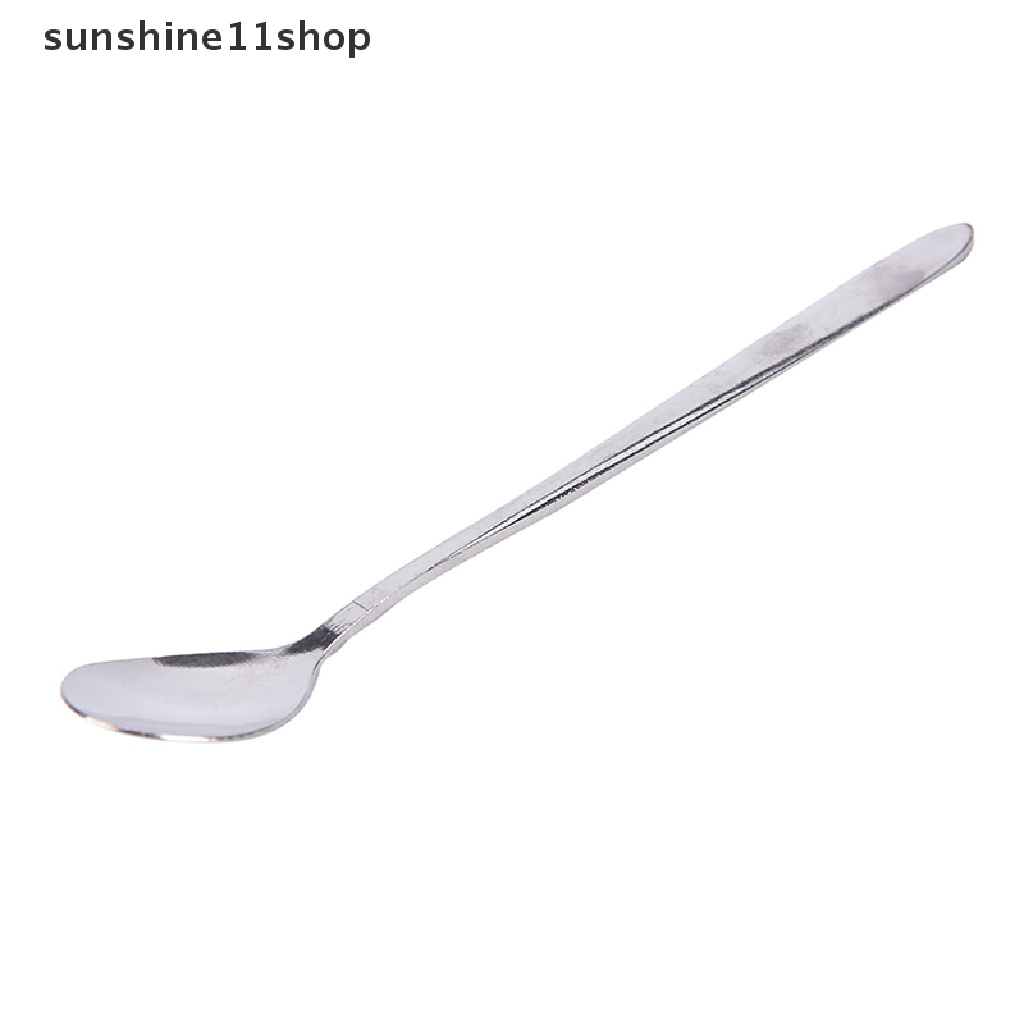 Sho Sendok Teh / Kopi / Es Krim Gagang Panjang 16cm Bahan Stainless Steel