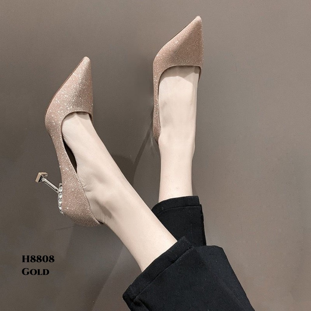 RESTOCK WYN SEPATU HEELS STILETTO DIAMOND KOREA H8808