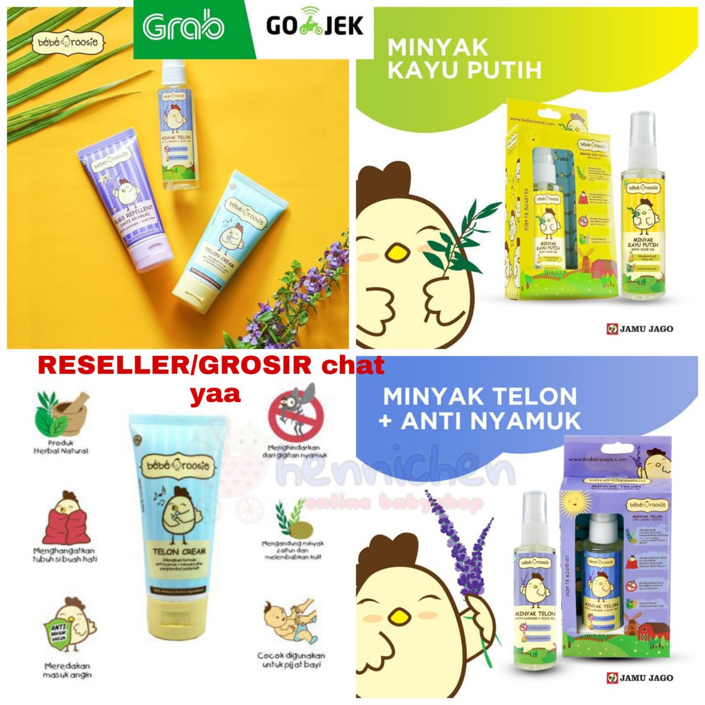TERLENGKAP Bebe Roosie Telon Cream 60gr Kuning / Ungu / Spray