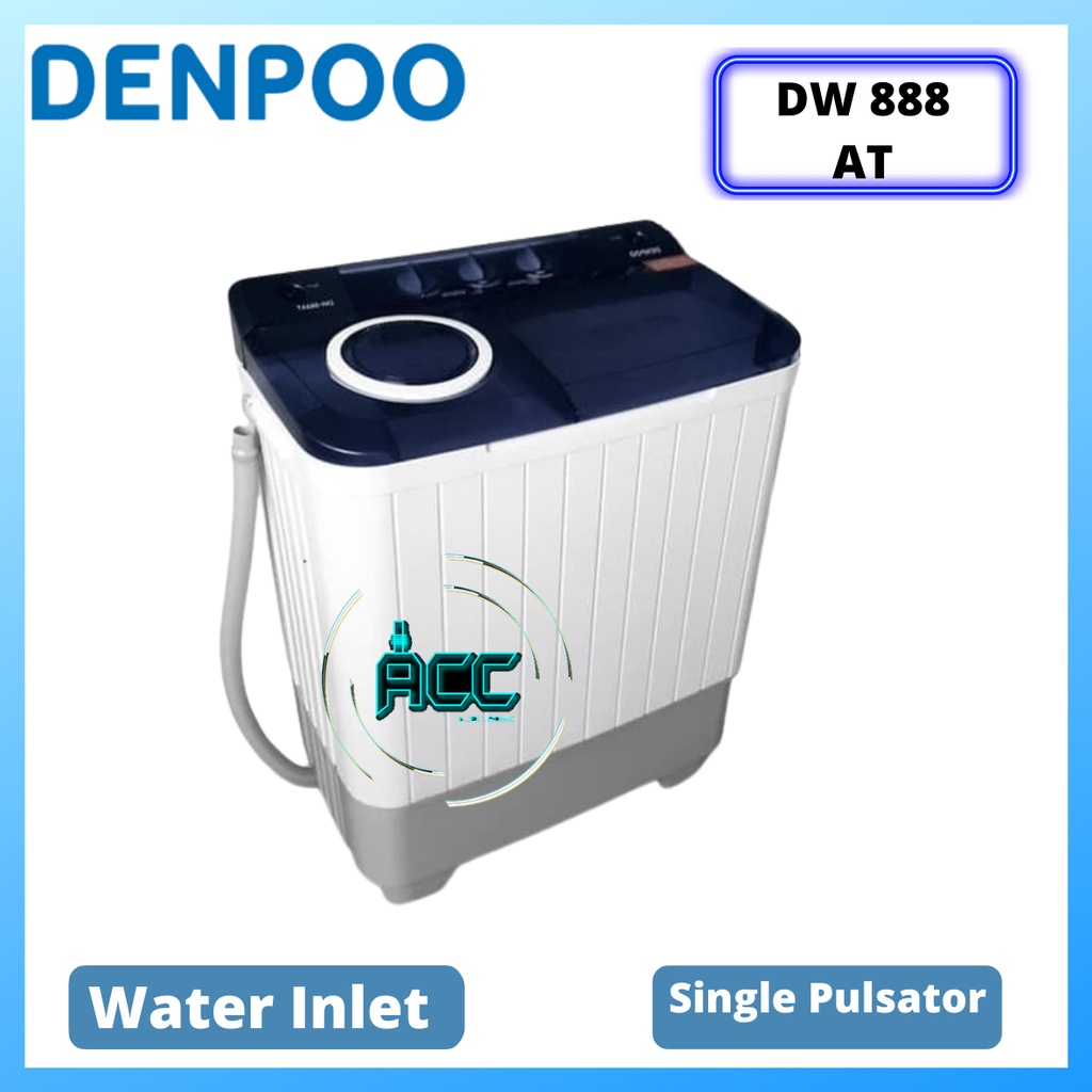 DENPOO MESIN CUCI 2TABUNG DW 888 AT