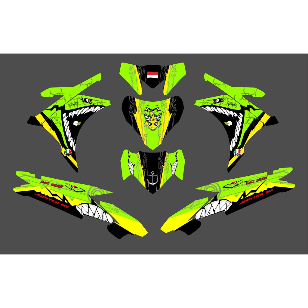 COD Decal Striping Motor Jupiter Mx 135 New Monster Sticker Stiker List Body Motor Striping Variasi