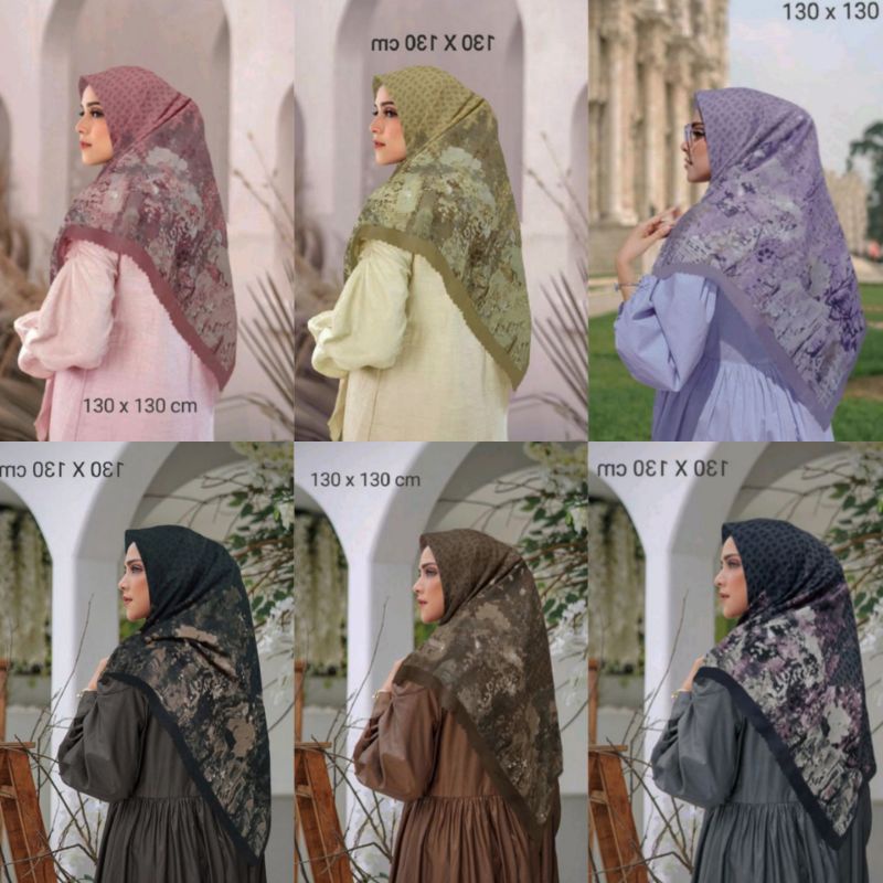 NEW PROMO !! Hijab syari besar segi empat ukuran jumbo Motif New york ungu Lilac pink dusty hijau lime hitam coklat dark grey / Jilbab syari besar Segi empat motif / Kerudung besar Segi empat syari Motif Lasser Cut