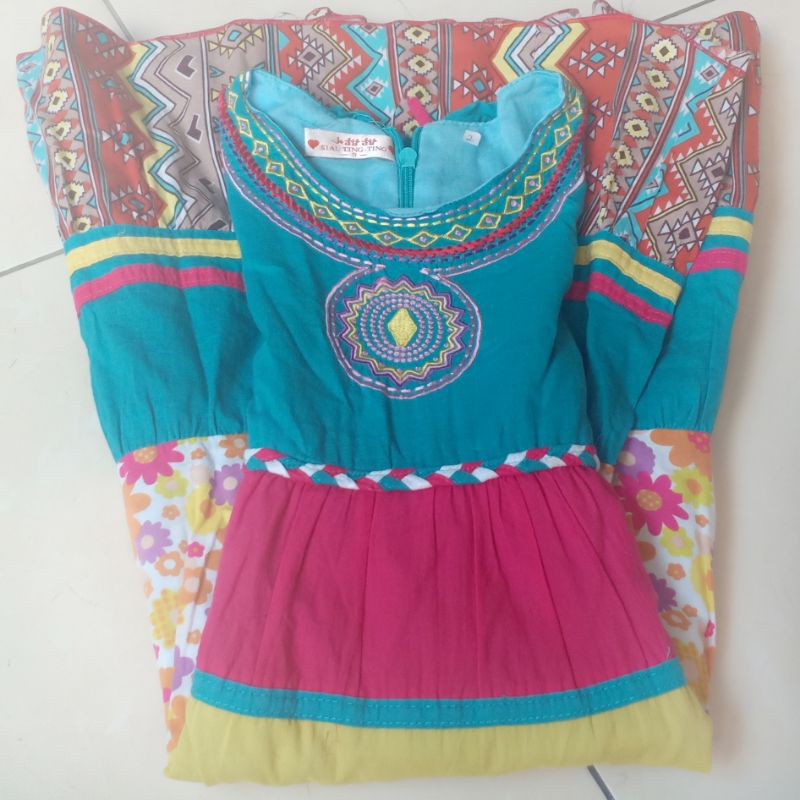 Siau Ting Ting Preloved  dress unik anak usia 5-7th
