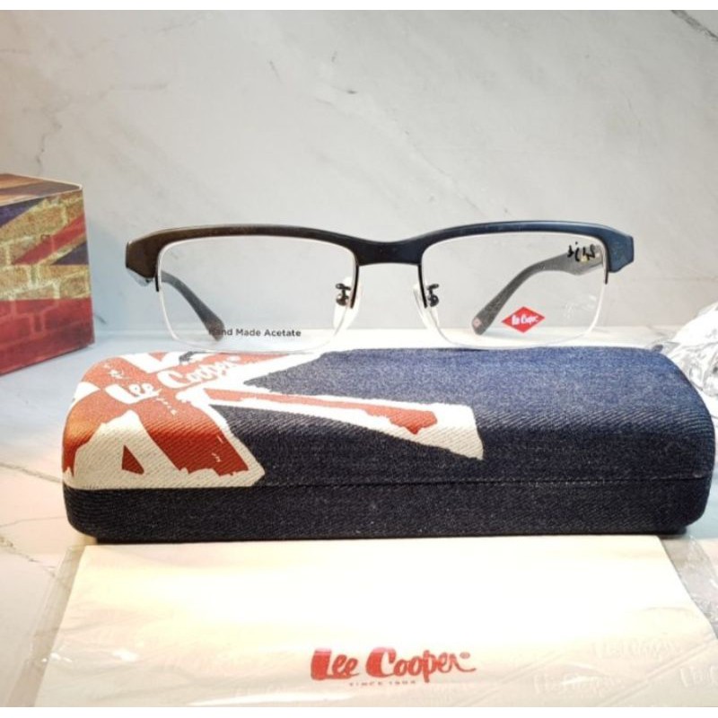 Kacamata Frame Pria Original Lee Cooper FP0408-CM1/1 Model Half - Hitam
