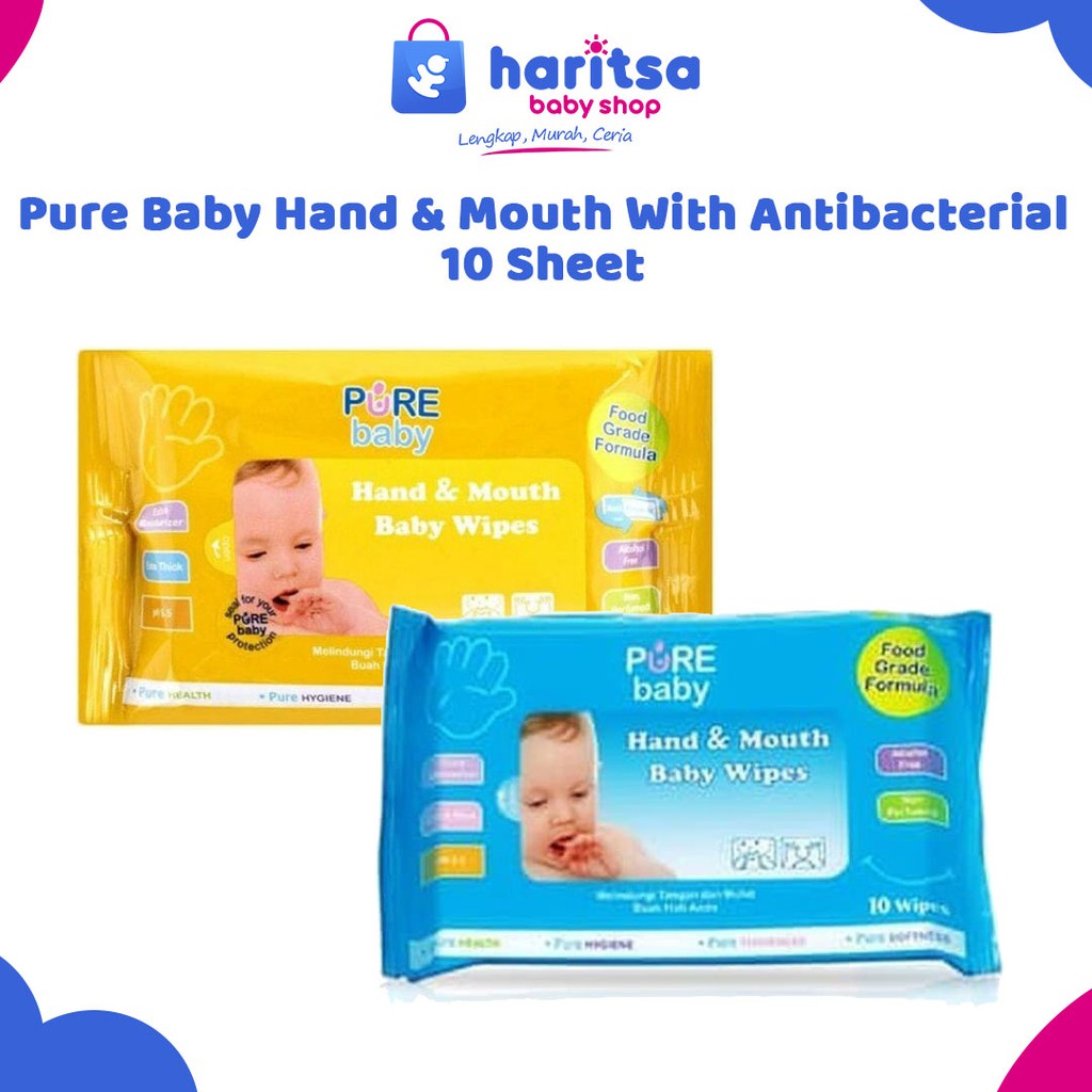 Pure BB Hand &amp; Mouth Wipes  Aloe Vera isi 10/  Tissue Bayi / tissue basah