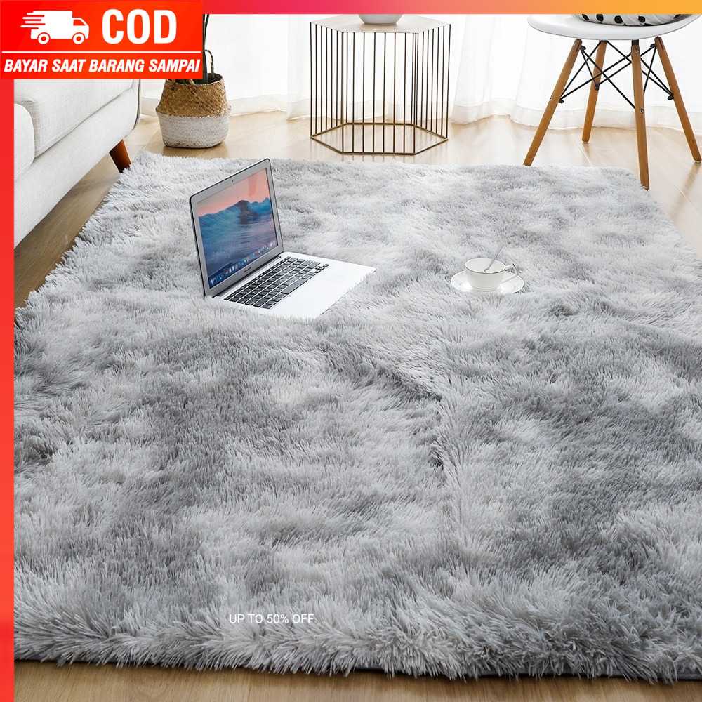 (100% BARANG ORI) Karpet Bulu Fluffy Floor Carpet Rug 160 x 200 CM - DE2001