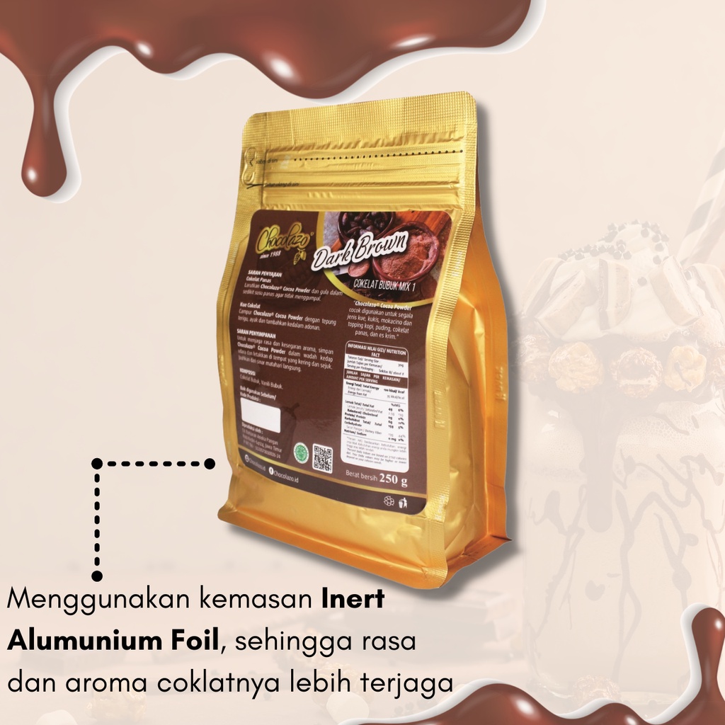 Chocolazo Minuman Coklat Bubuk Cokelat untuk Kue DARK BROWN CHOCOLATE POWDER