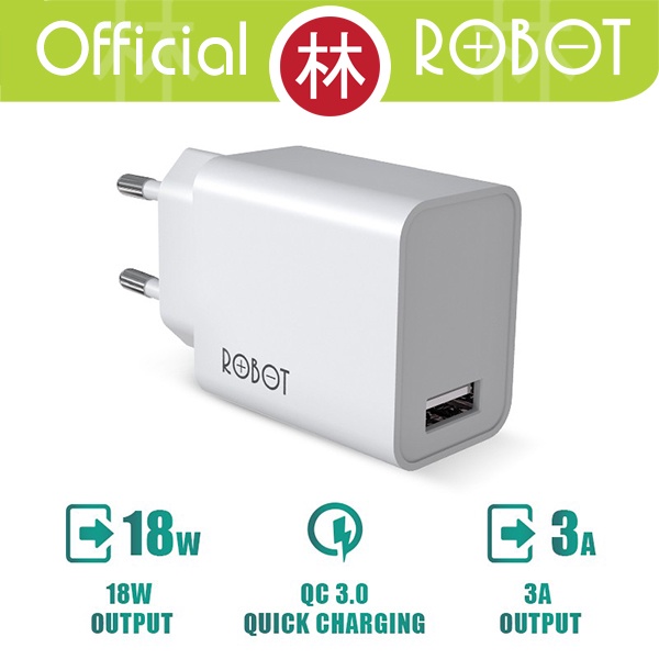 ROBOT RT-F1 Single Port Quick Charger 3A Fast Charging 18W