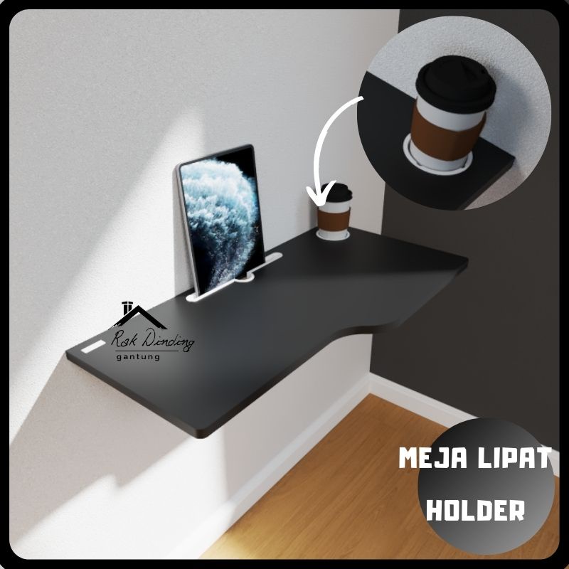 Jual Floating Desk Meja Lipat Laptop Dinding Gantung dengan Fitur