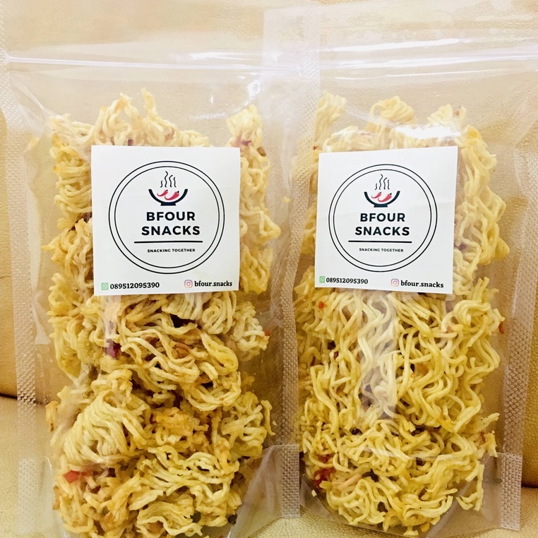 

(BfourSnacks) mie kremes pedas gurih 100gr kemasan pouch