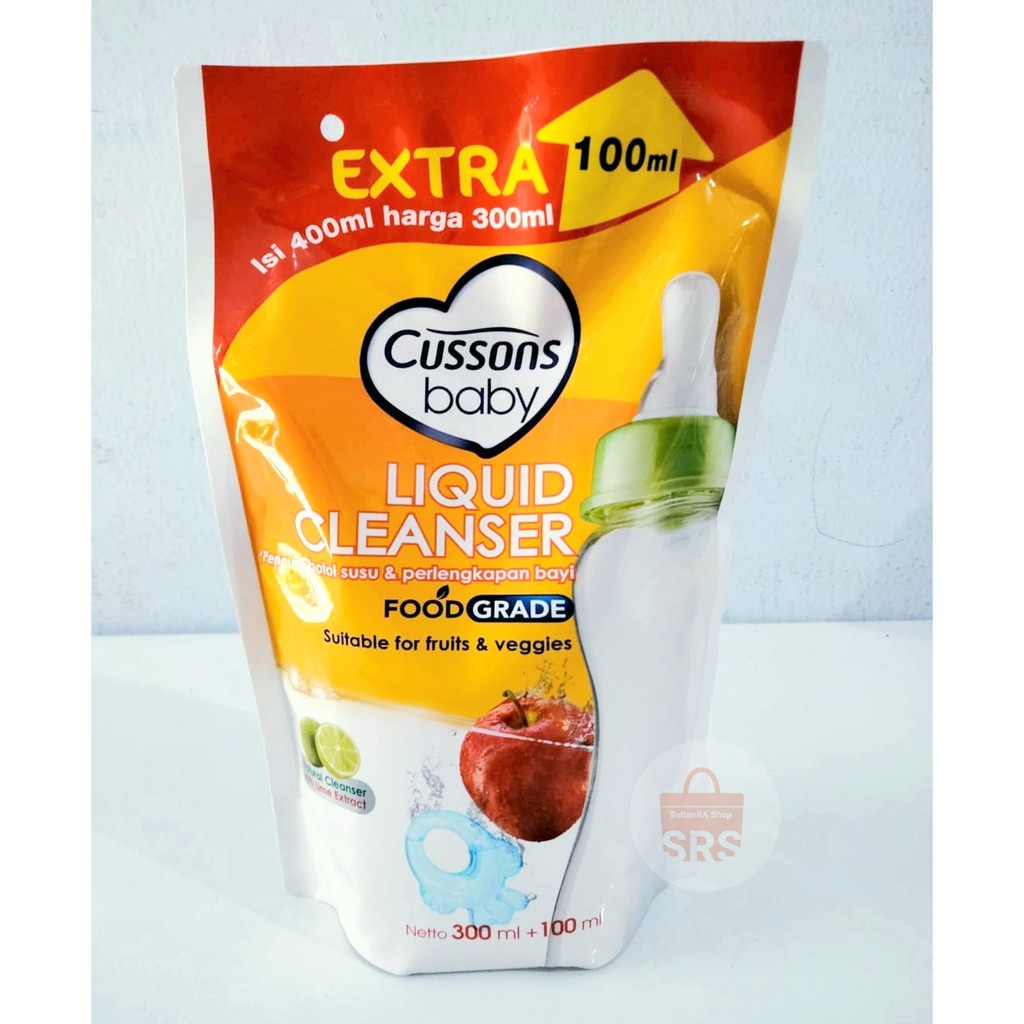 Cussons Baby Liquid Cleanser 400ml With Lime Extract/ Pencuci Botol Susu CLEANSER CUSSONS 300 +100ml