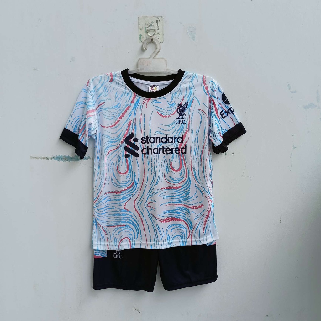 JERSEY BAJU BOLA ANAK LIVERPOOL PUTIH/BAJU BOLA LIVERPOOL KIDS PRINTING SIZE 5-12THN