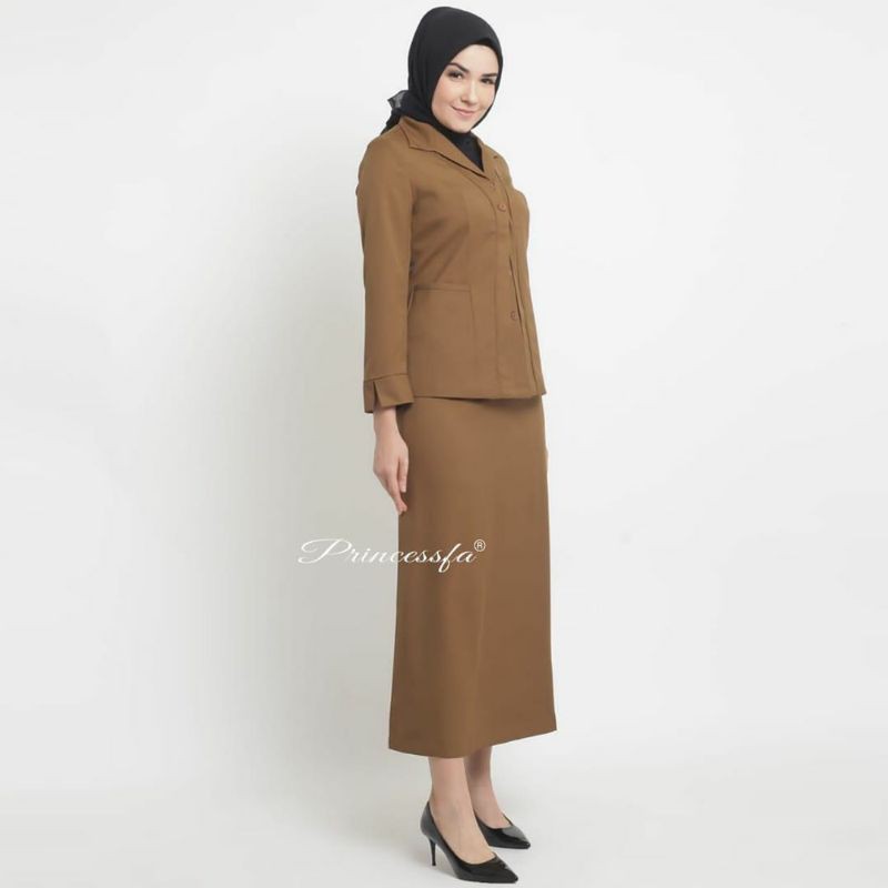 Blazer pemda / seragam pns / seragam PEMDA GURU /pemda aceh coklat tua rok A BEST SELLER