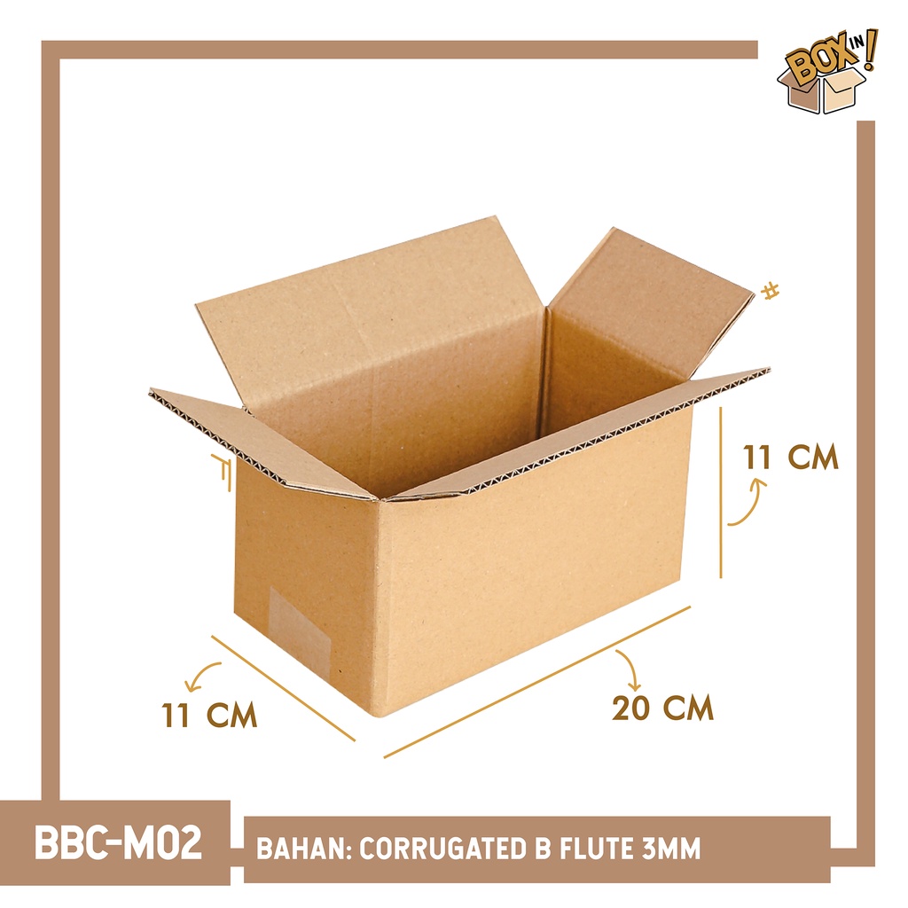 

20 x 11 x 11 cm (BBC-M02) | B FLUTE | KARDUS | CORRUGATED BOX | PACKING | PACKAGING