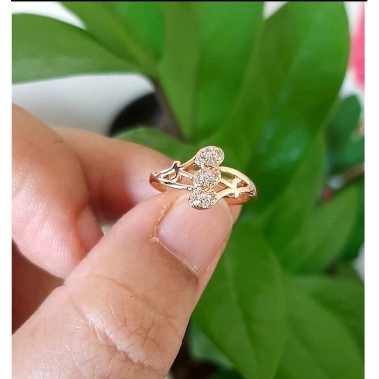 Cincin Anak Perempuan Xuping Berlapis Emas Persegi Termurah