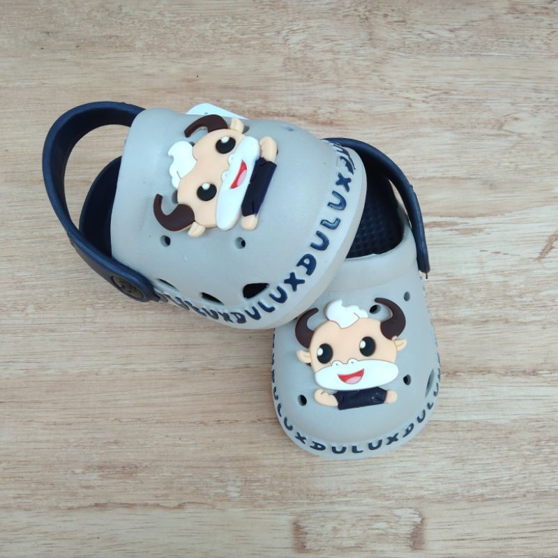 Sandal Anak Lucu Motif Sapi/Sandal Baim Karet Empuk Duluk 358E