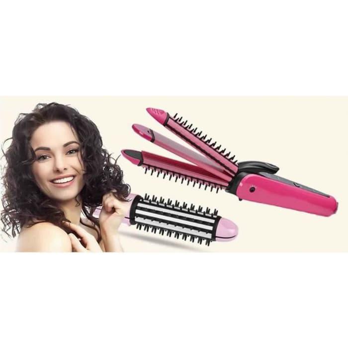 Catok Nova NHC-8890 Catokan 3in1 Curly straightener Corn Curler keriting pelurus rambut