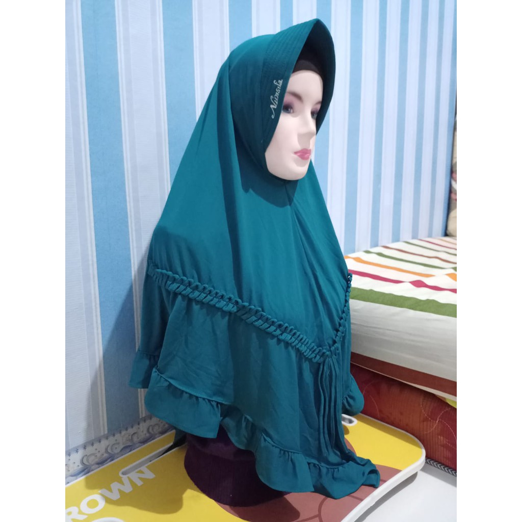 jilbab instan kepang jersey tebal murah