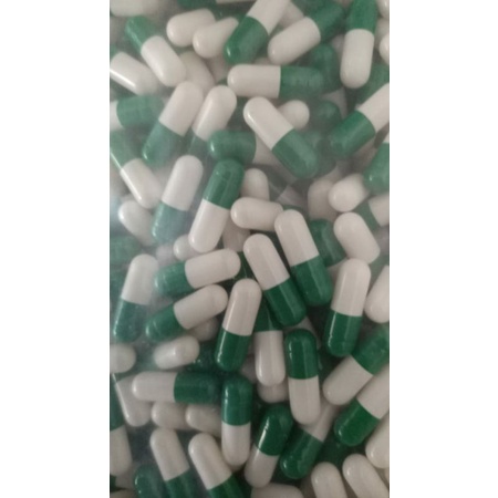 cangkang kapsul kosong ukuran 0 warna hijau putih